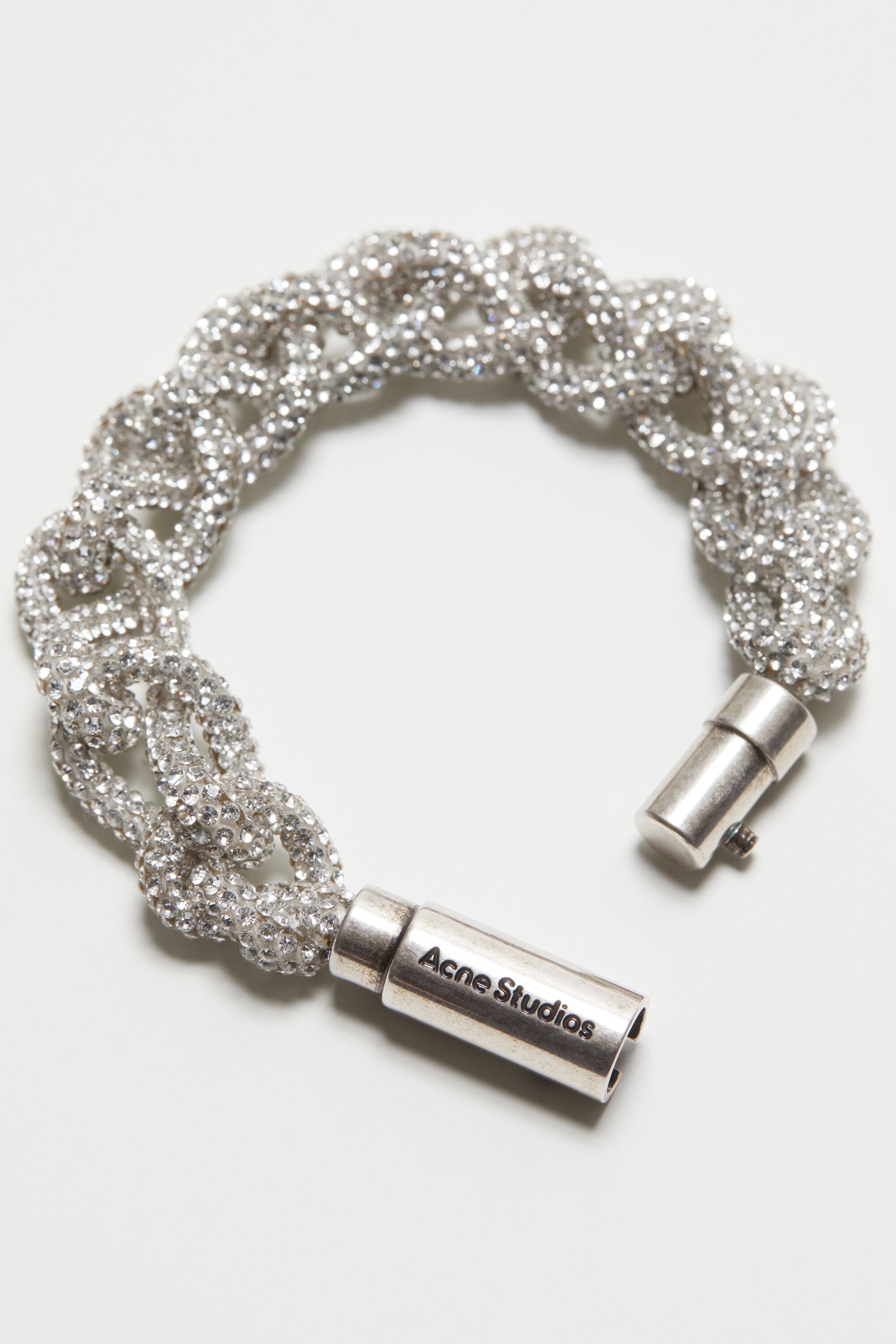 Crystal cord bracelet - Antique silver/silver - 4