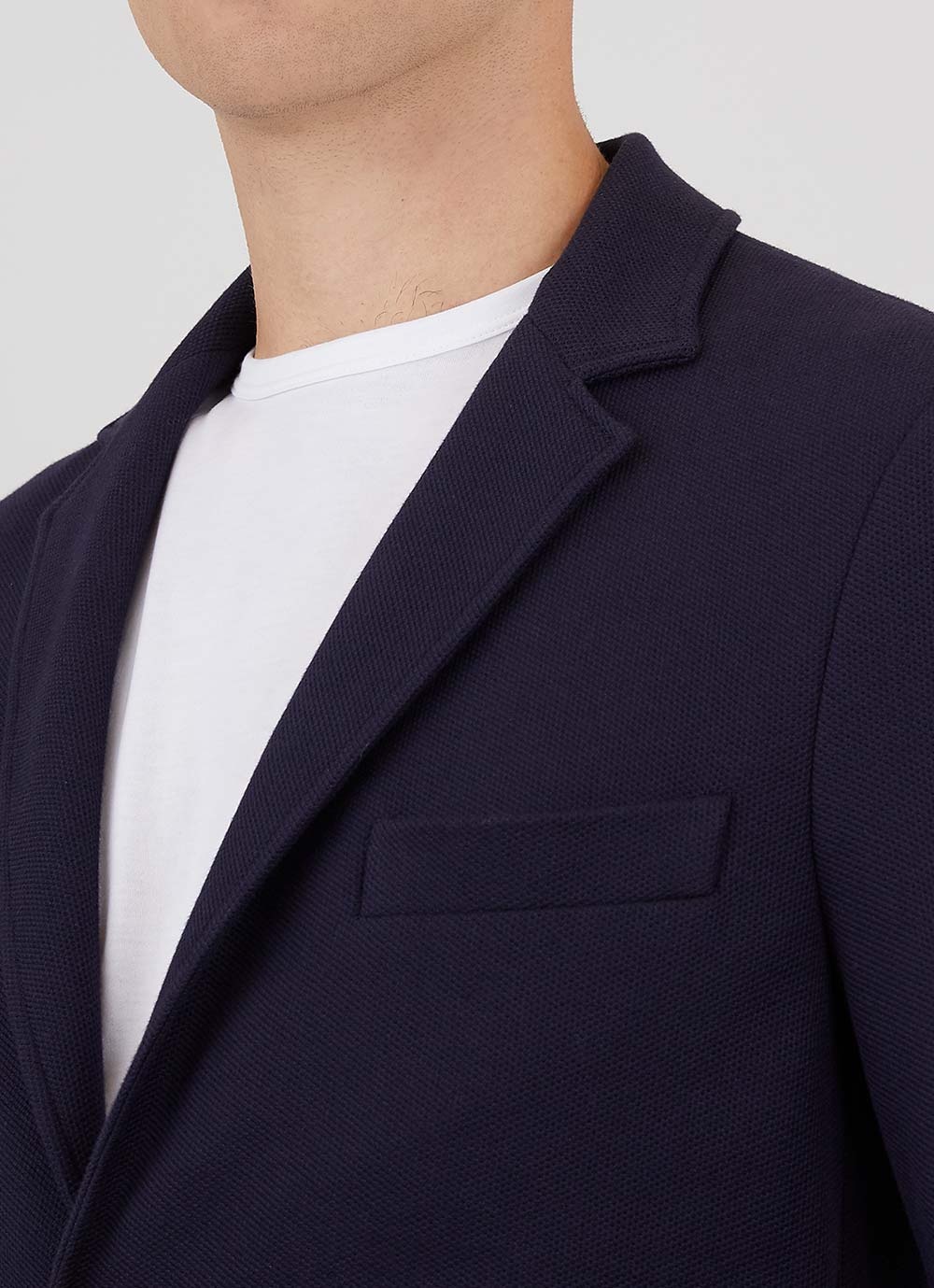 Cotton Piqué Unstructured Blazer - 5