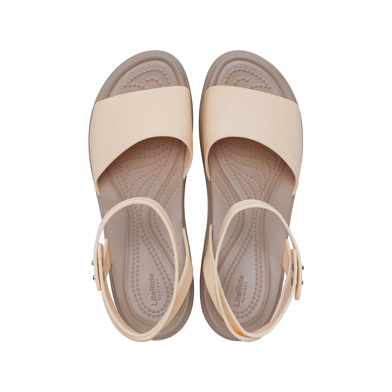 (WMNS) Crocs Brooklyn Ankle Strap Wedge Sandals 'Cream White Brown' 209406-2DS - 4