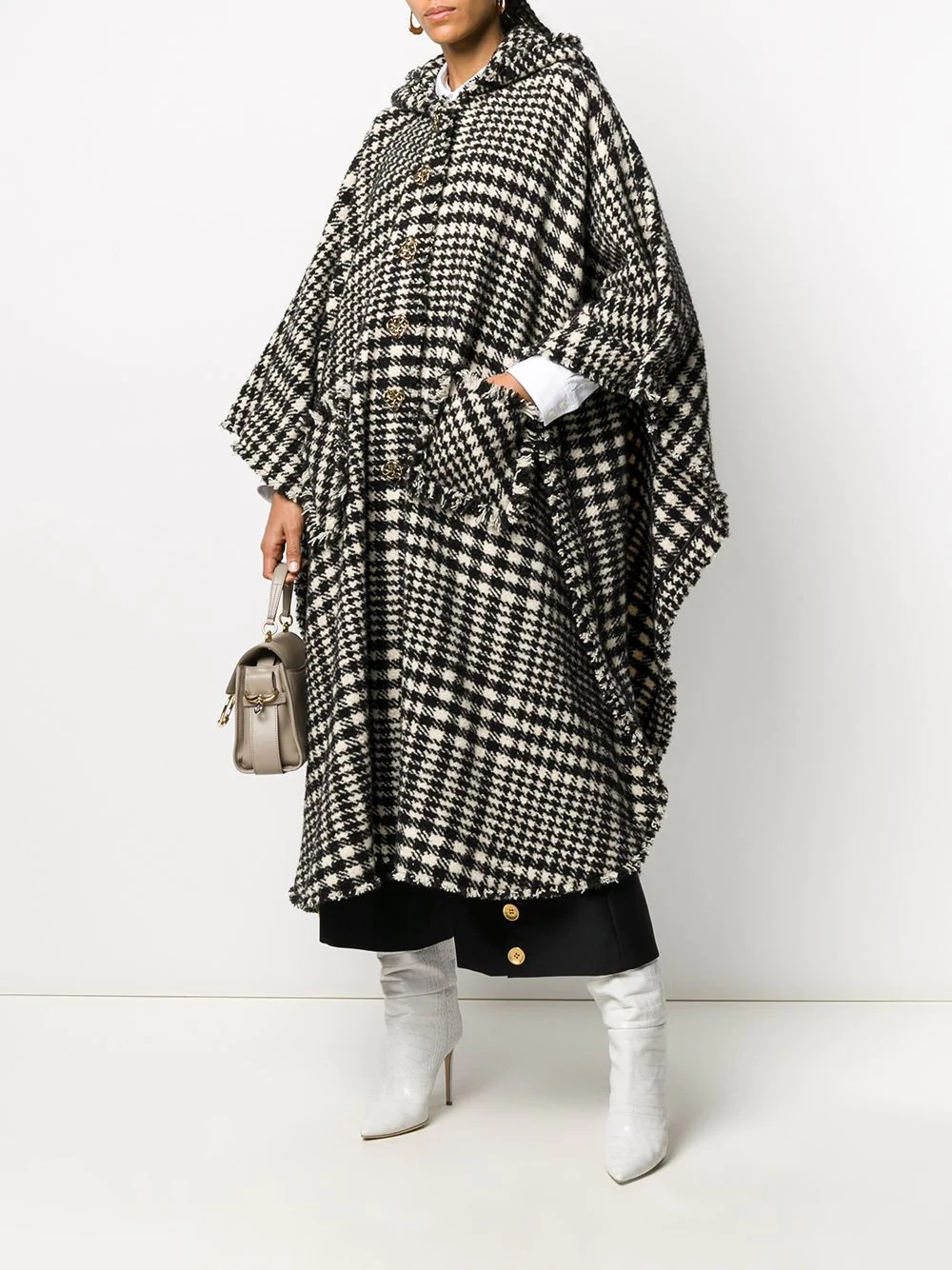 houndstooth print coat - 2