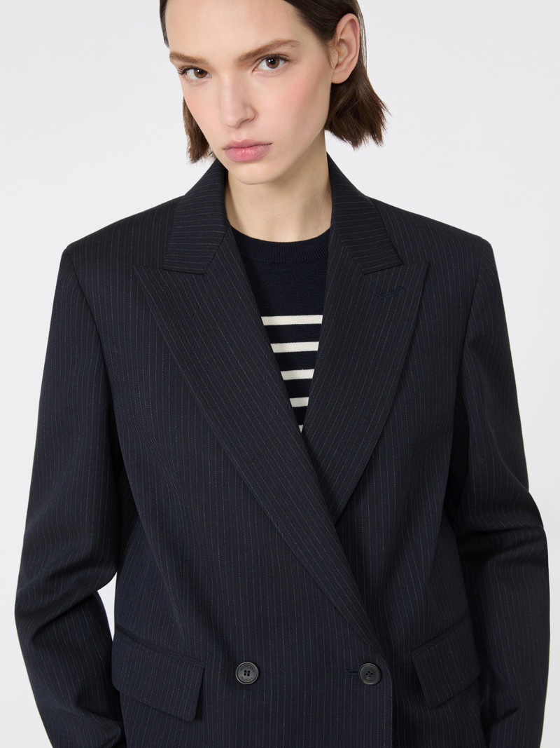CANAPA Wool and cotton gabardine blazer - NAVY 6