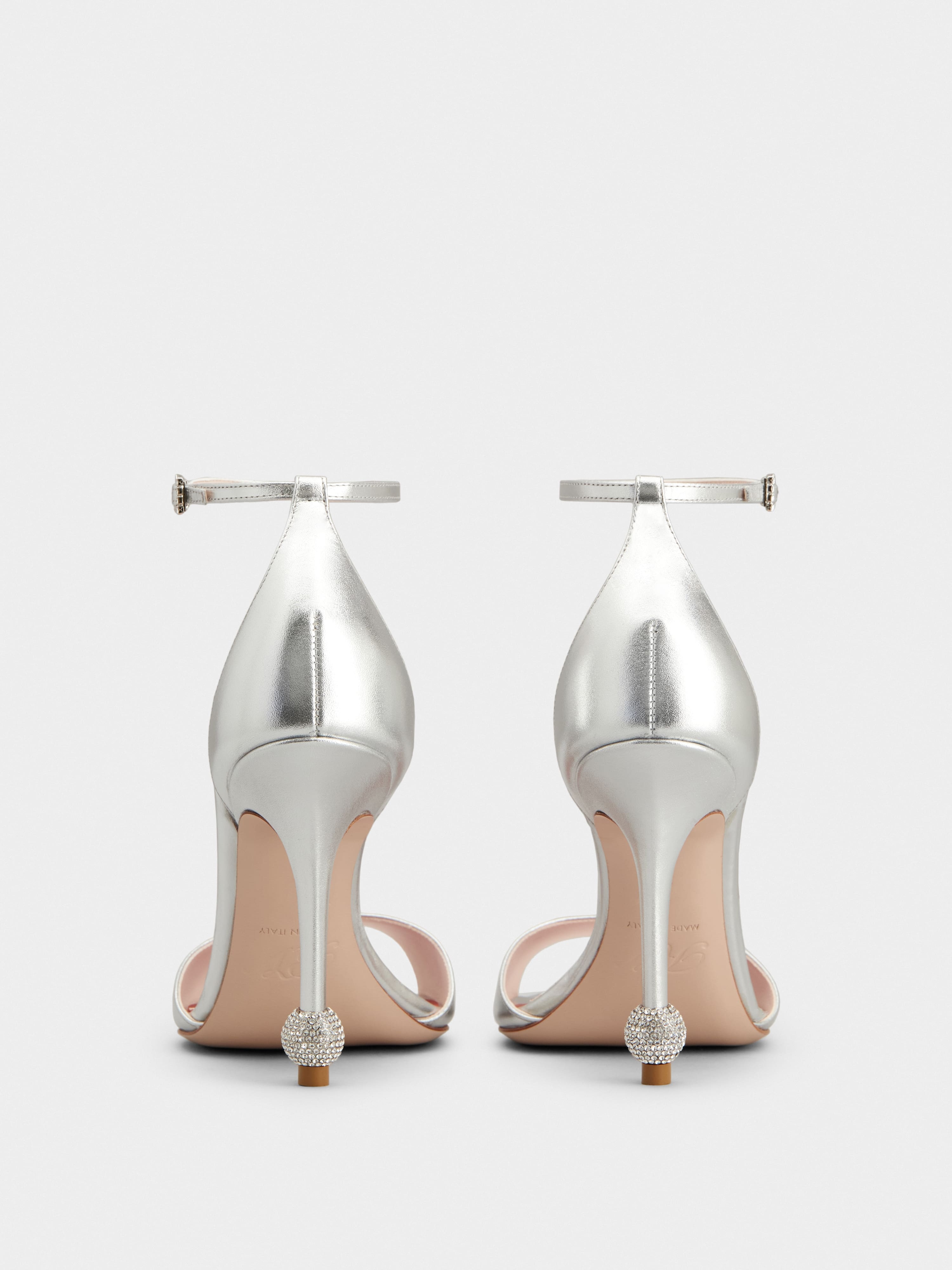 Jewel Heel Sandals in leather - 5