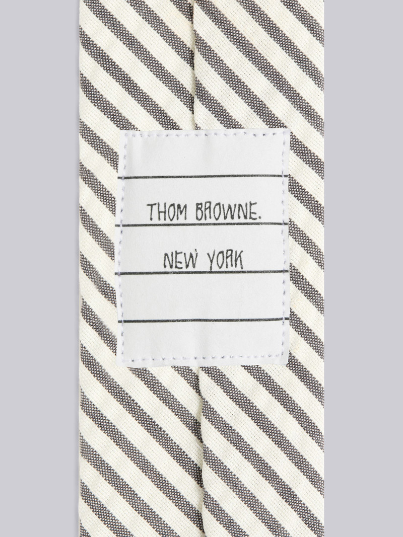 Thom Browne Medium Grey Wool Engineered RWB Tie outlook