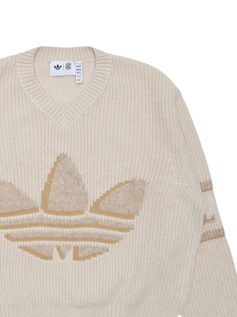 adidas x CLOT by Edison Chen V-neck logo knitwear outlook