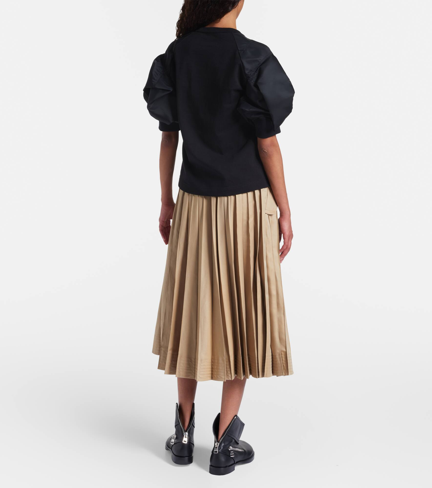 Cotton twill and jersey T-shirt - 3