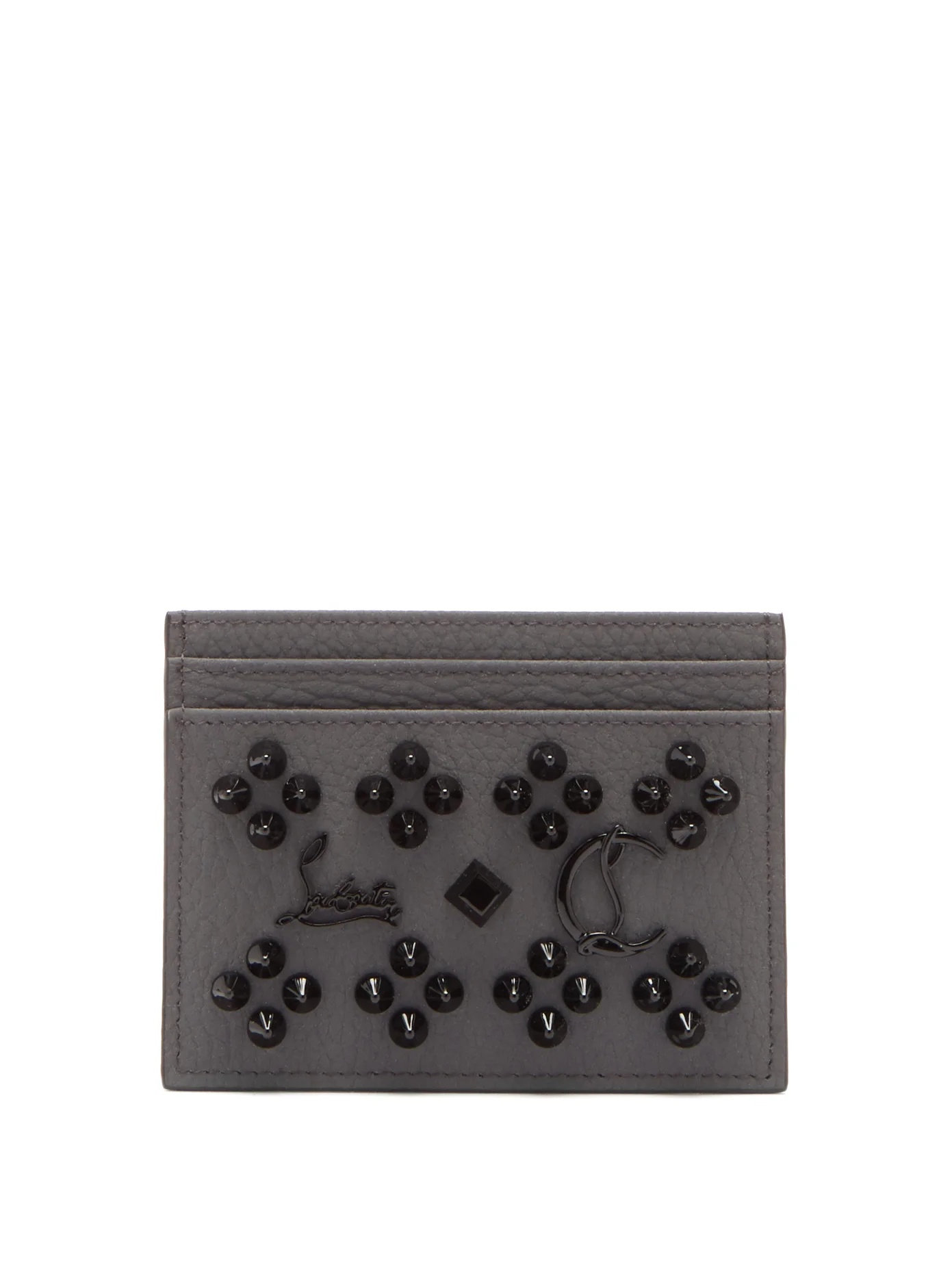 Studded leather cardholder - 1