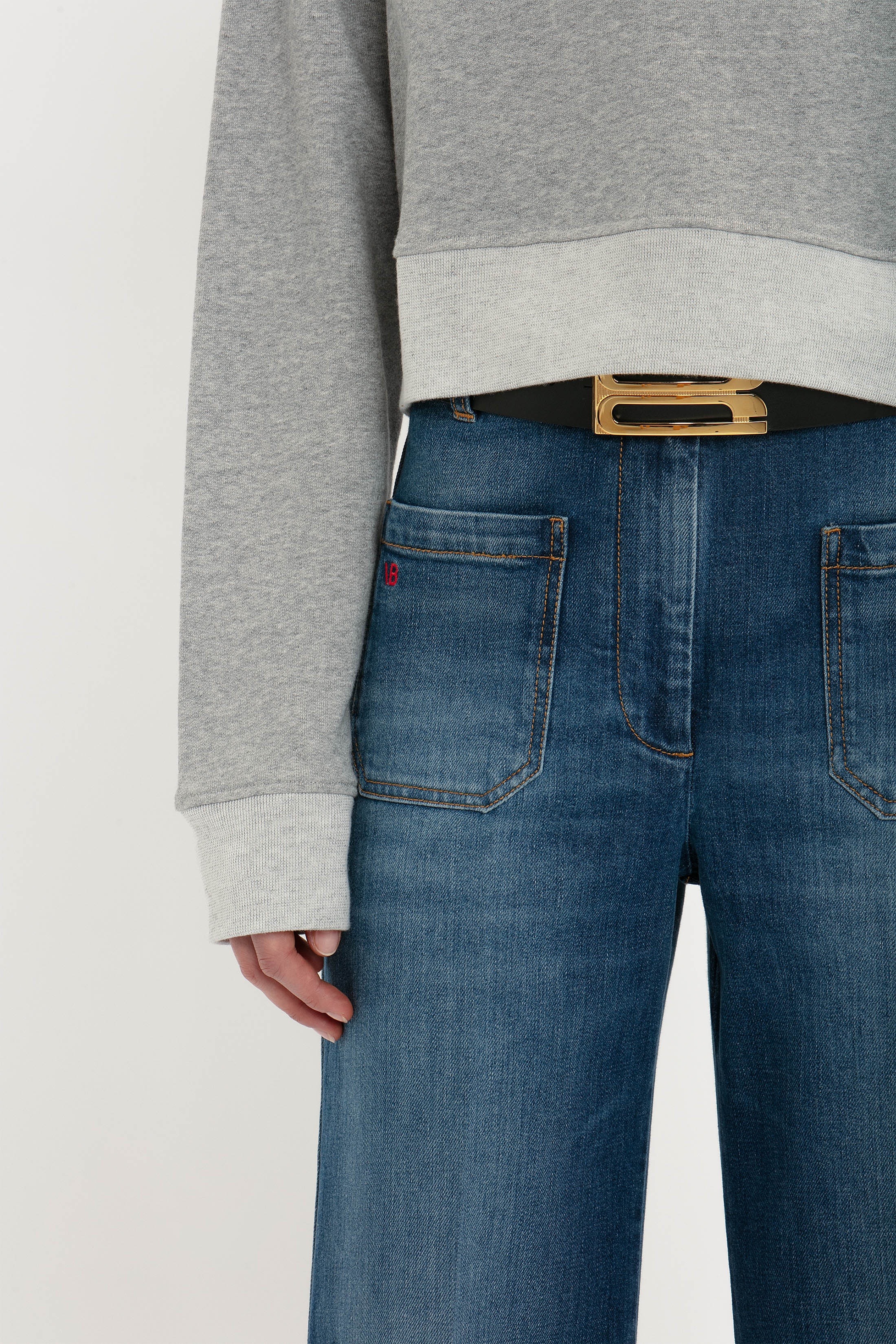 Cropped Sweatshirt In Grey Marl - 5