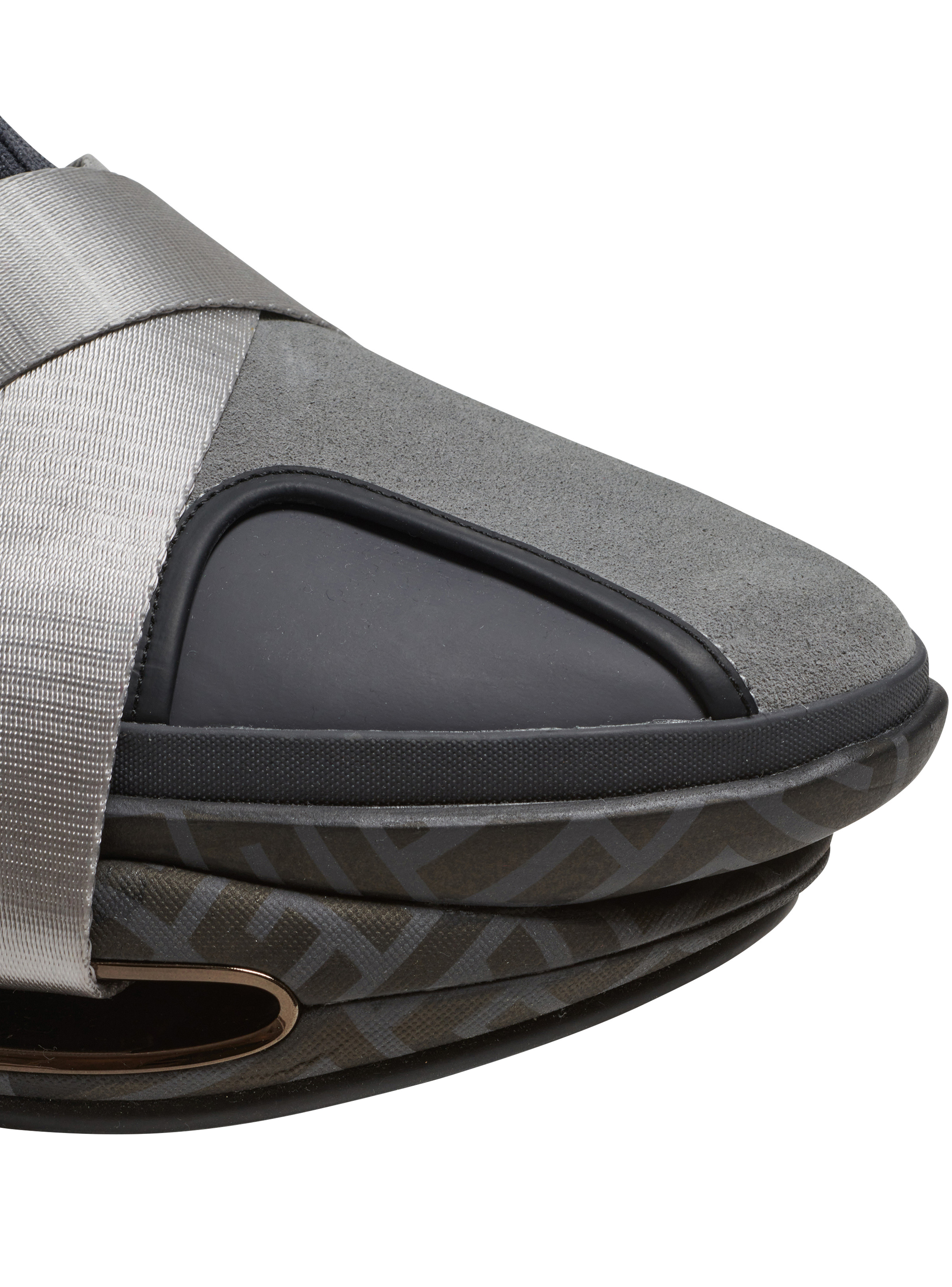 B-Bold knit and suede high-top trainers with strap - 8