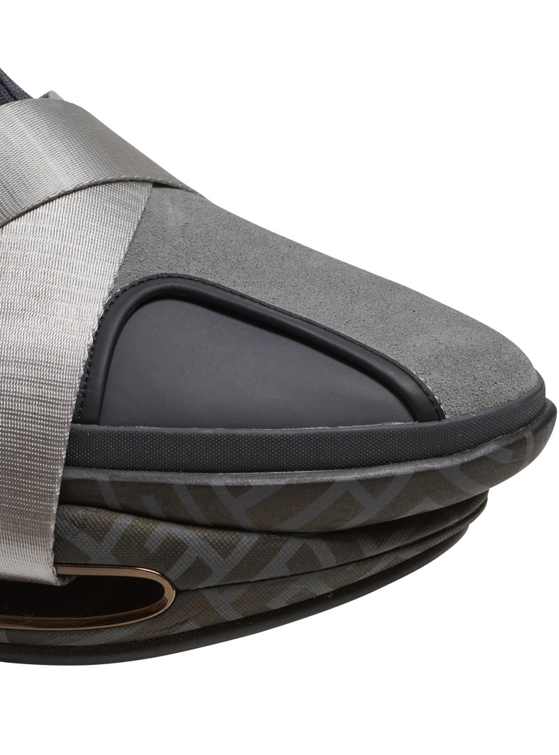 B-Bold knit and suede high-top trainers with strap 8