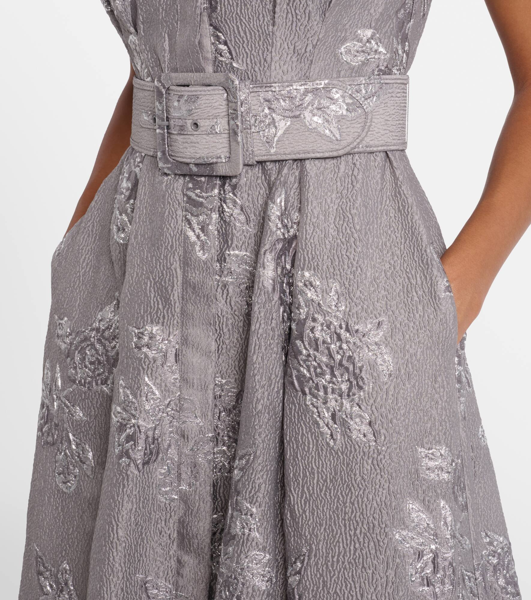 Ruth embellished belted brocade gown - 5