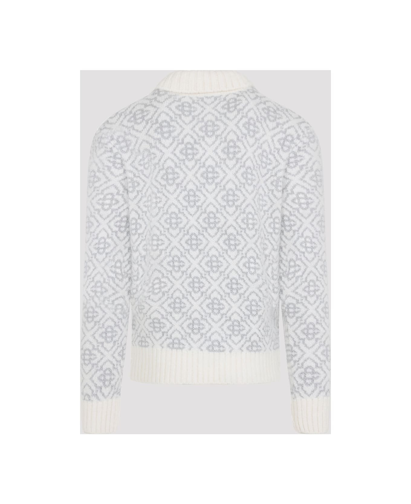 Silver Monogram Zip Up Sweatshirt - 4