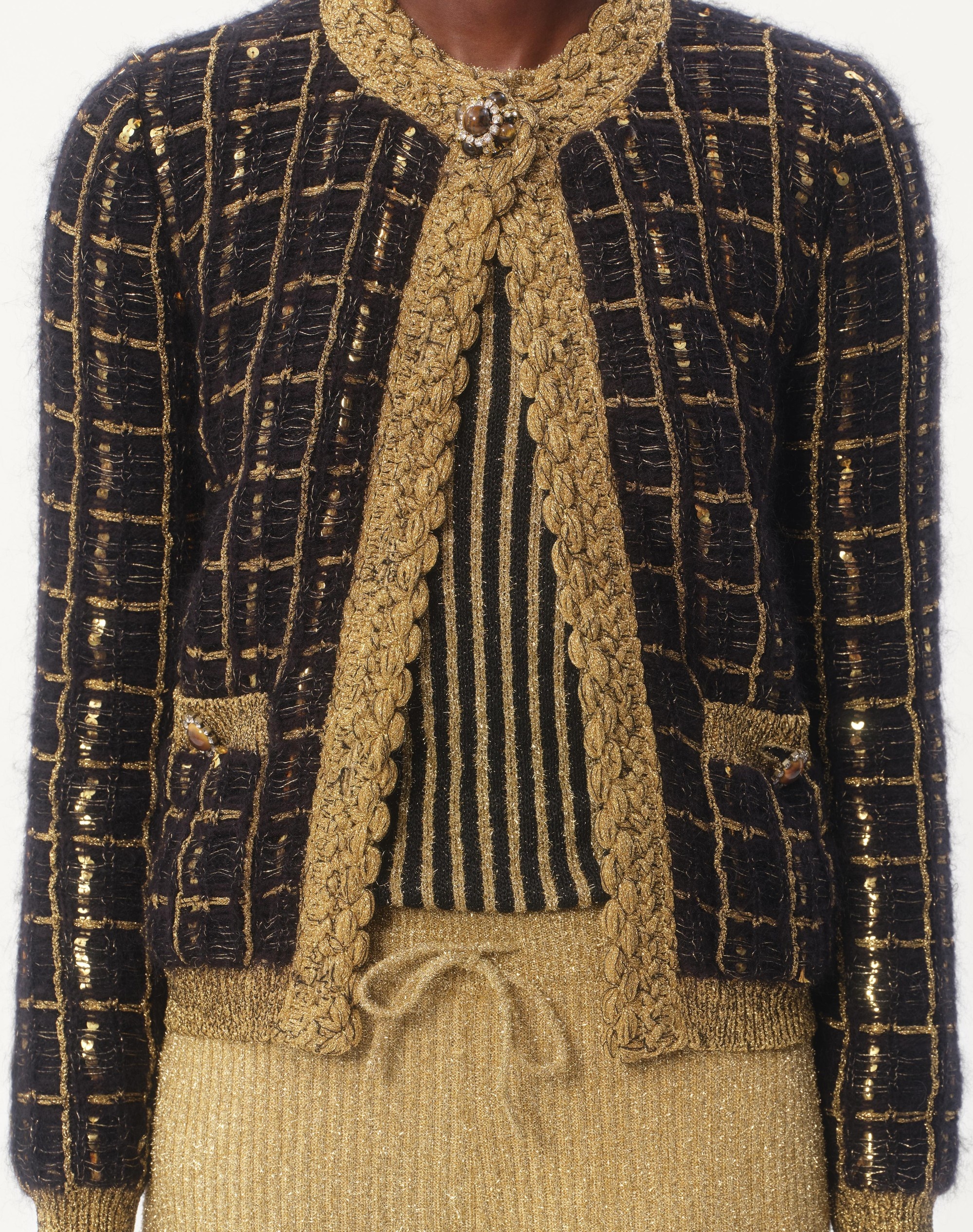 MOHAIR AND SEQUIN KNIT JACKET - 4