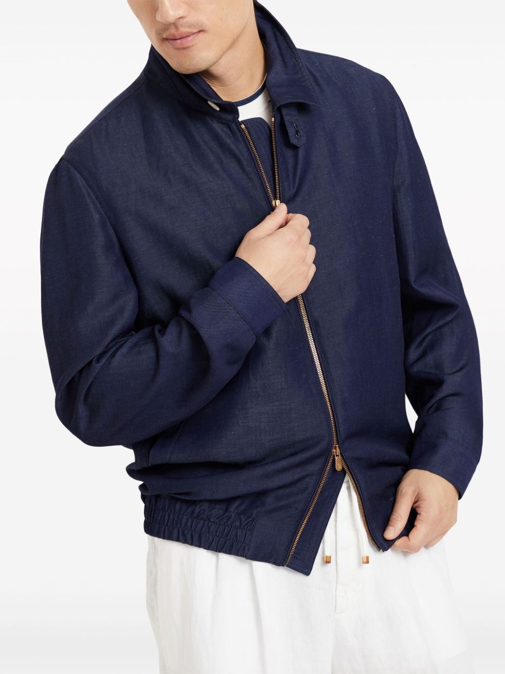 spread-collar bomber jacket - 3