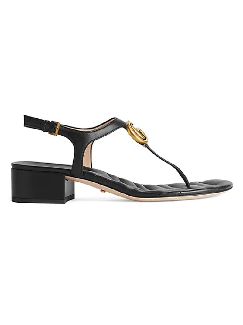 Double G leather sandals - 1