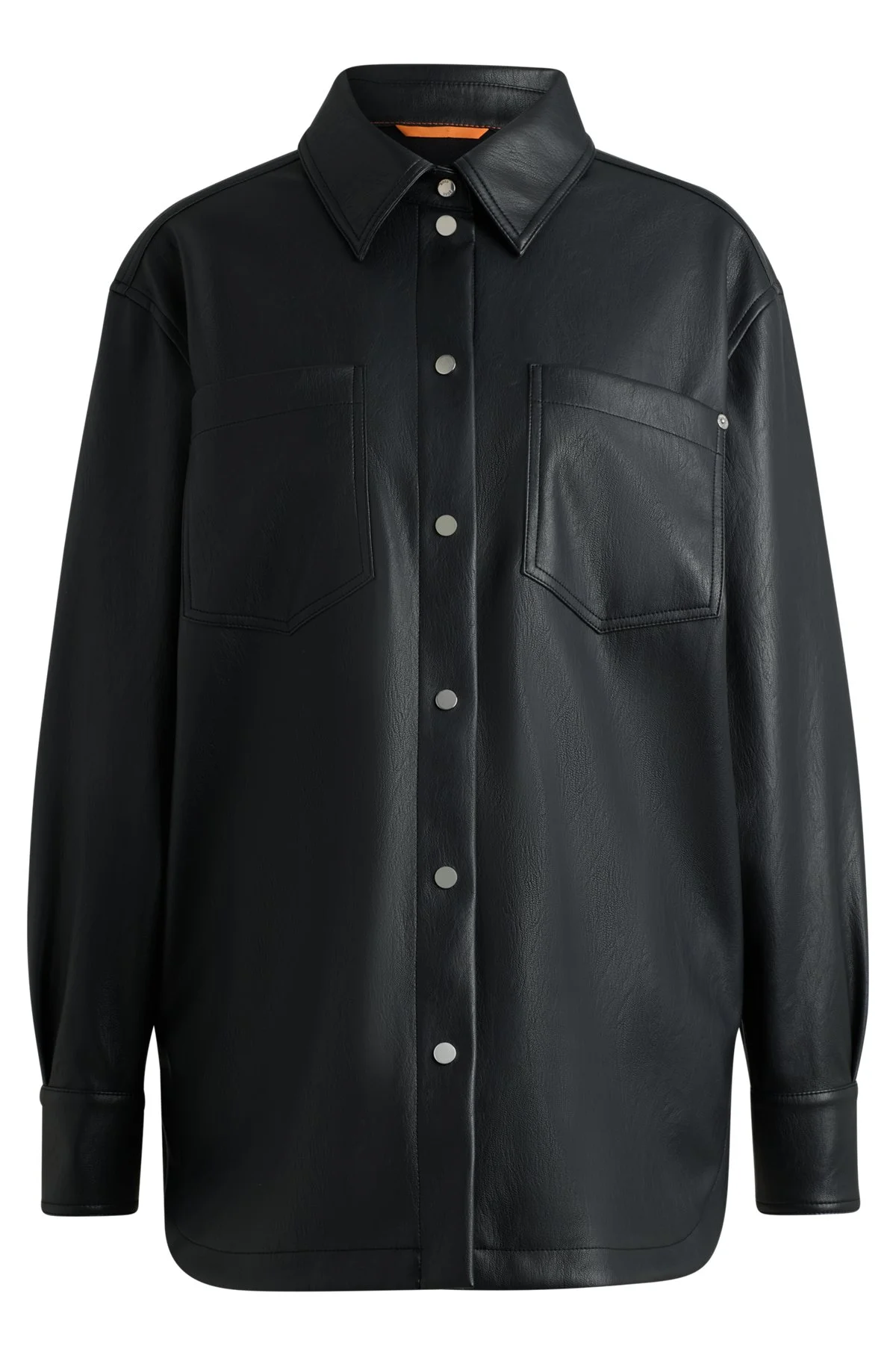 FAUX-LEATHER OVERSHIRT WITH PATCH POCKETS - 1