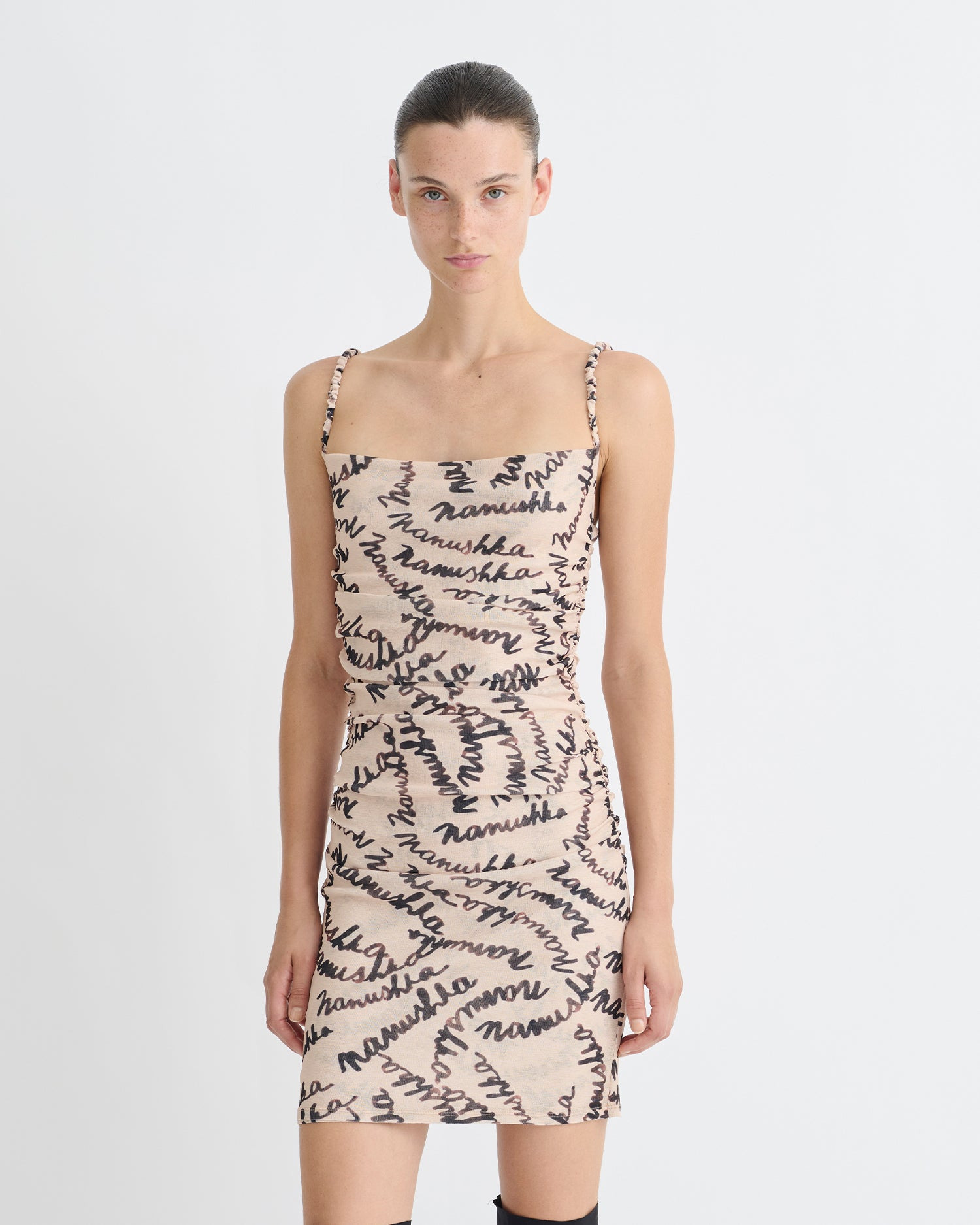 Printed Mesh-Jersey Dress - 4