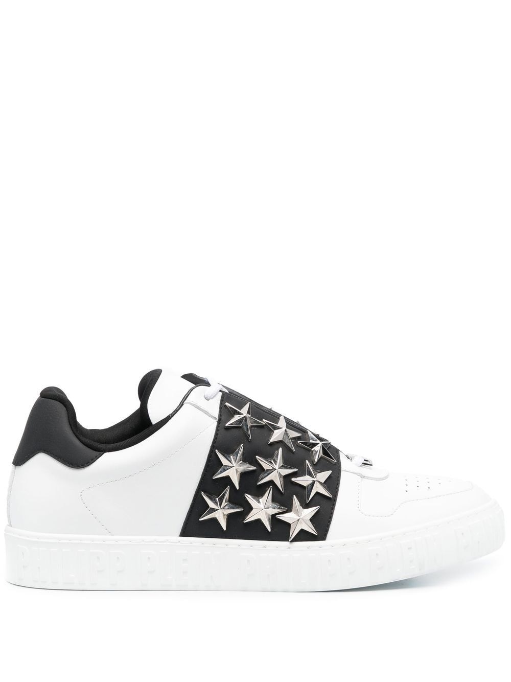 leather star studded sneakers - 1