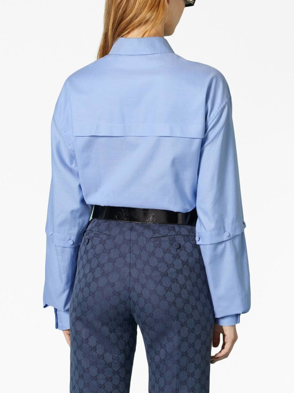 logo-patch detachable-sleeve shirt - 4
