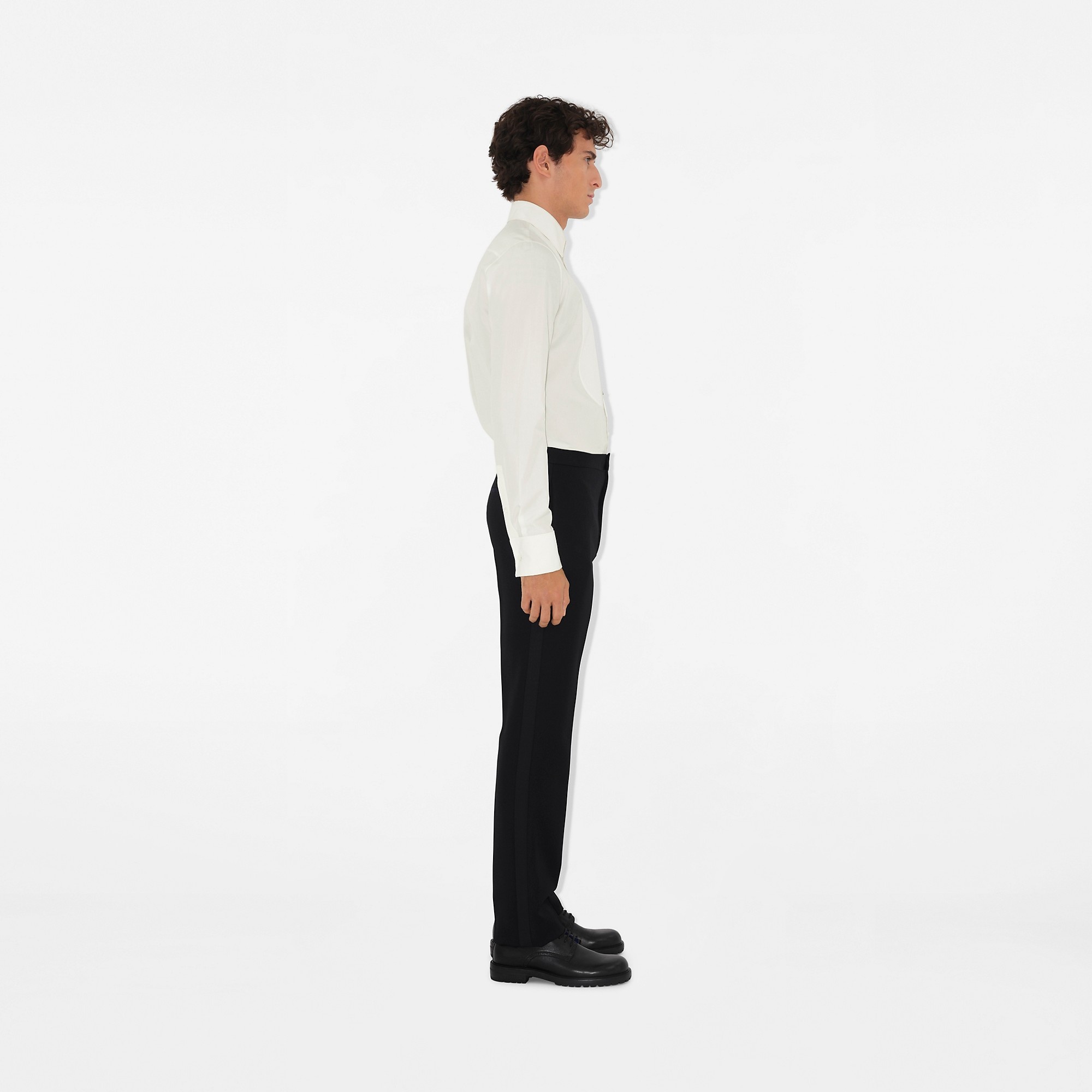 Slim Fit Cotton Silk Tuxedo Shirt - 3