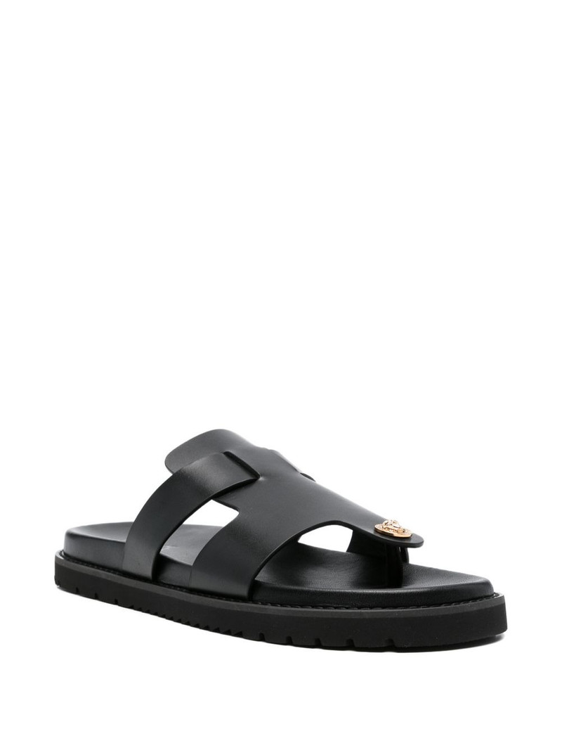 VERSACE logo leather sandals outlook