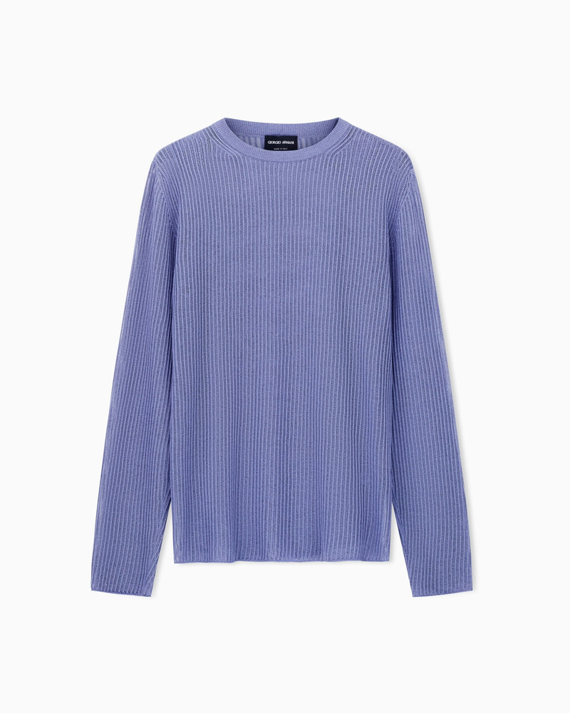 SILK AND COTTON CREW-NECK JUMPER 1