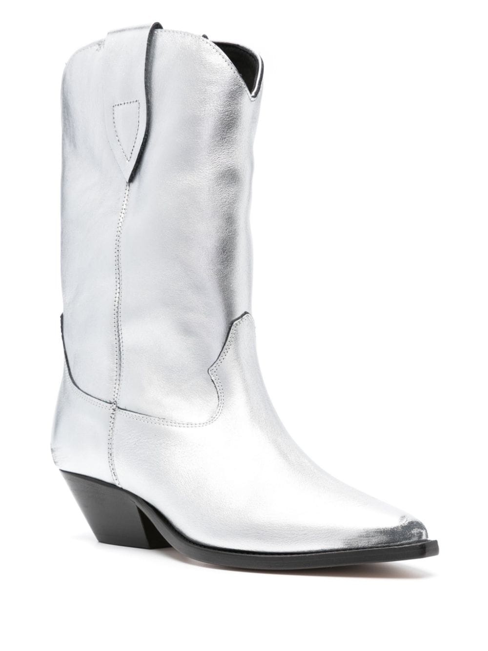 55mm metallic-finish leather boots - 2