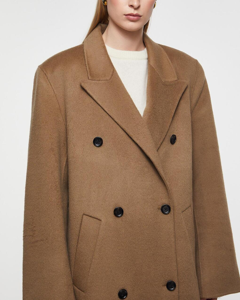 Coat Deja Double-Breasted Tan - 5