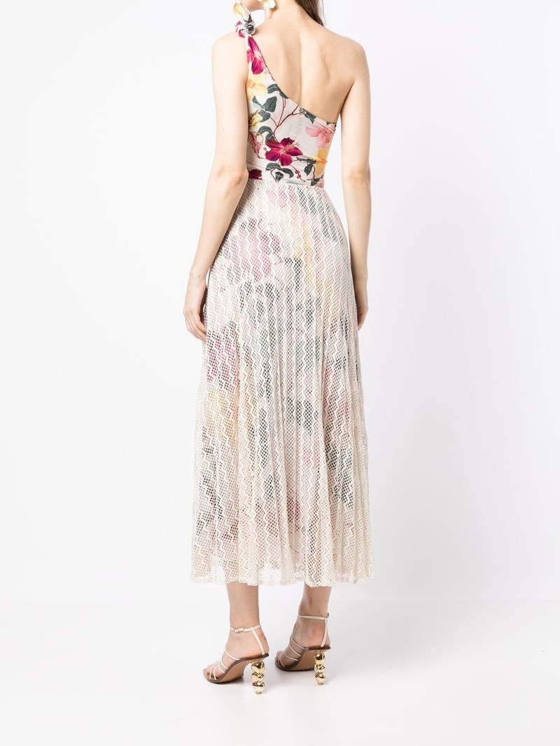 Hibiscus floral-print one-shoulder dress 4