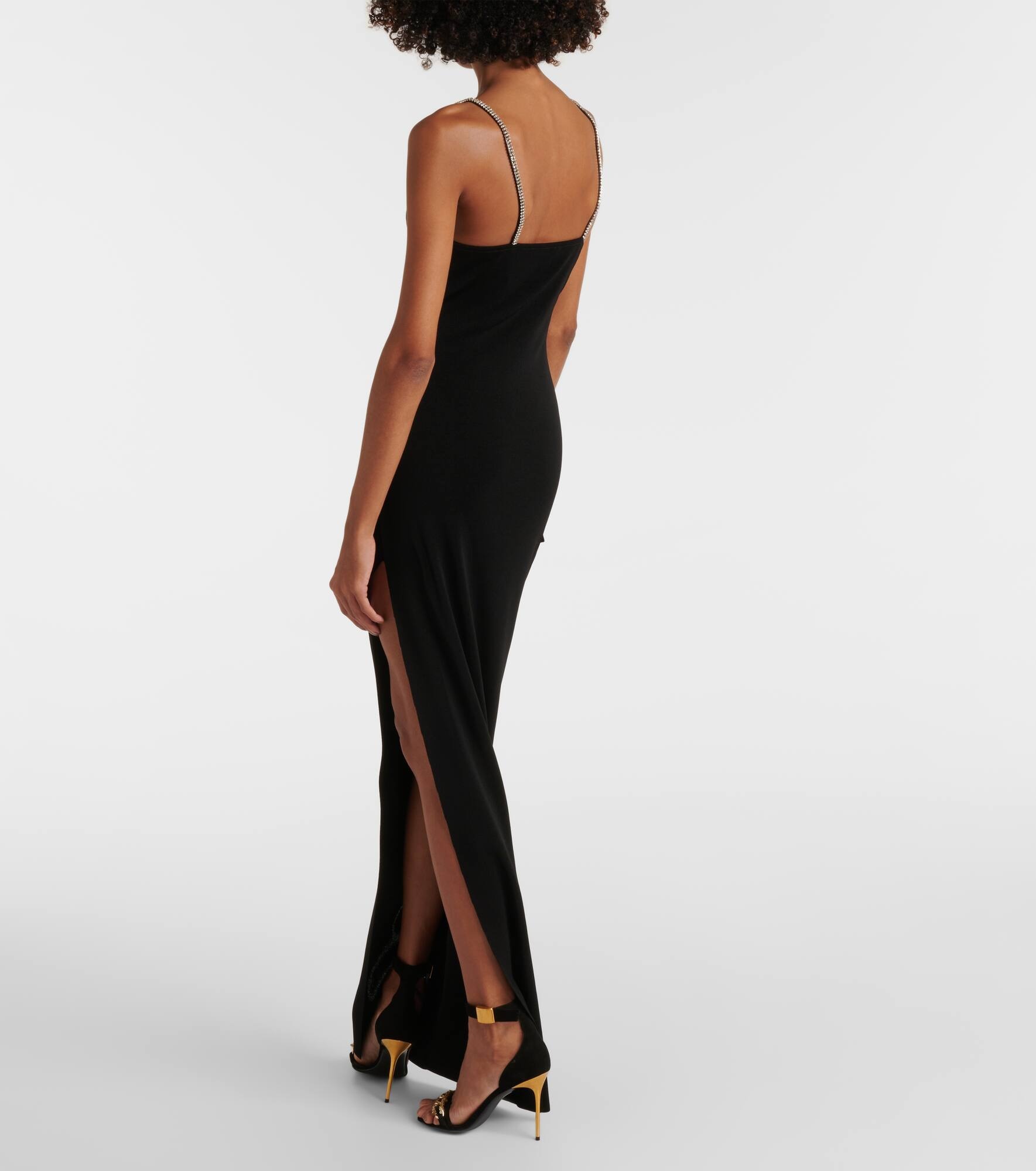 Crystal-embellished side-slit gown - 3