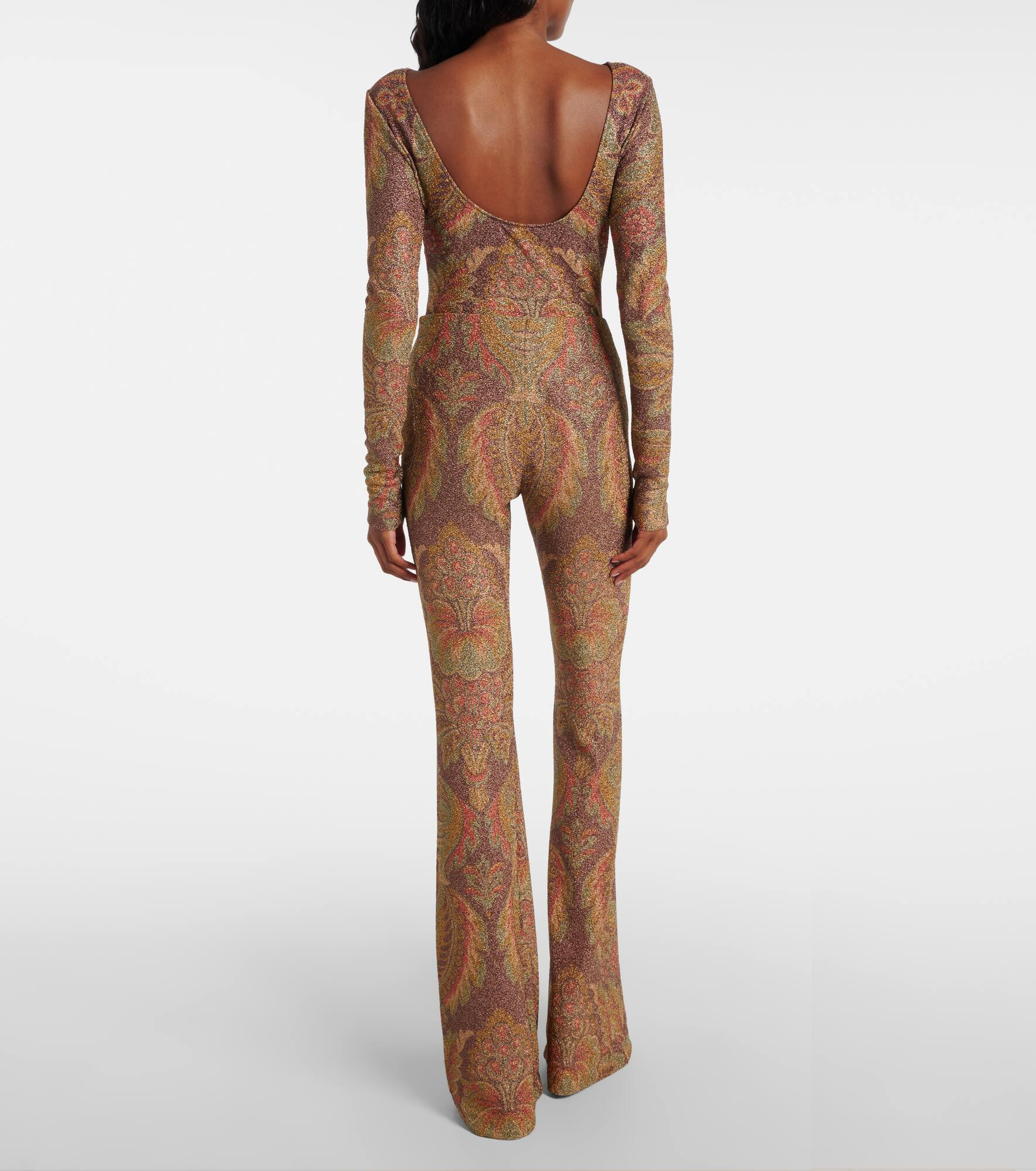 Printed jersey flared pants - 3