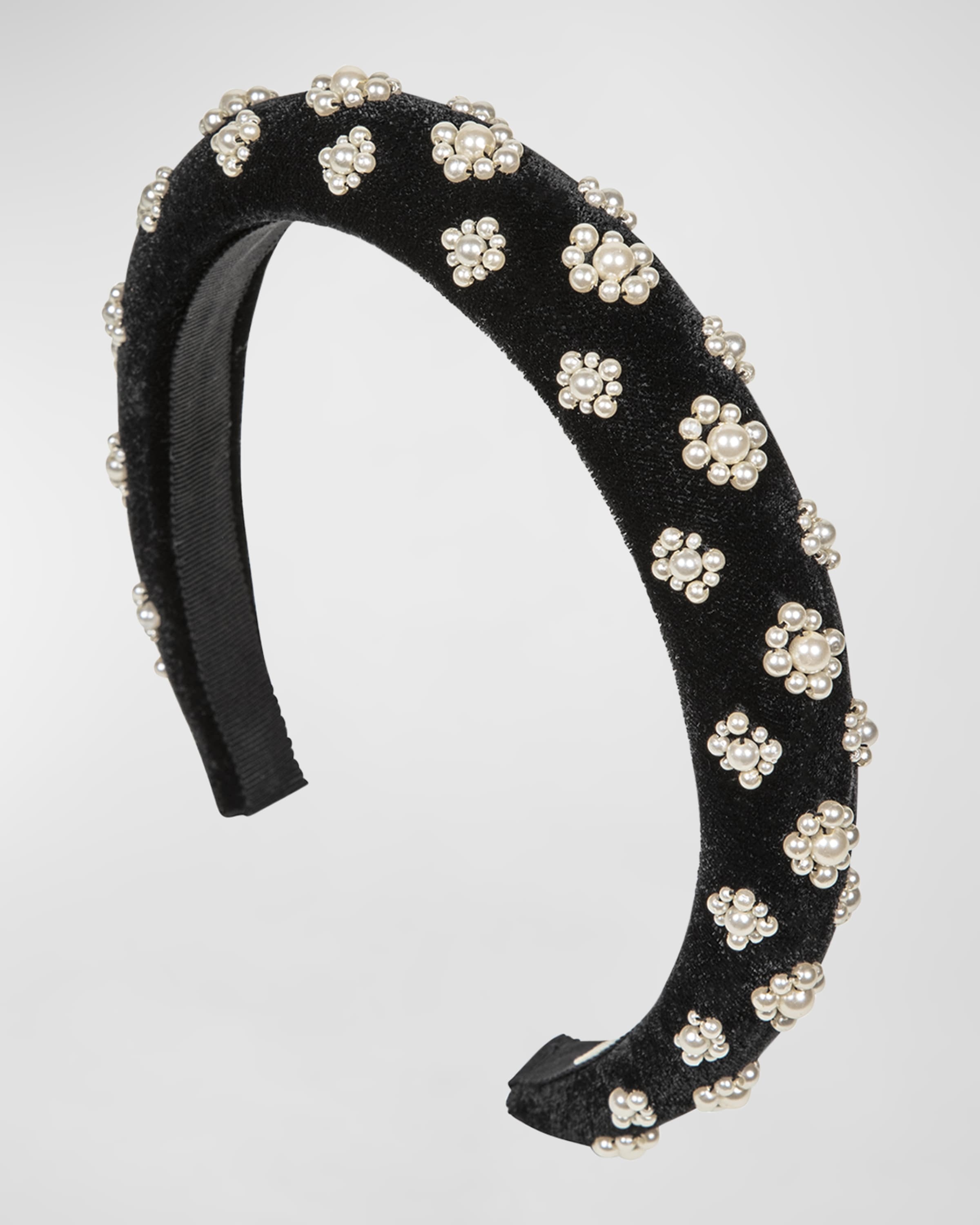 Margaret Pearly Velvet Headband - 1