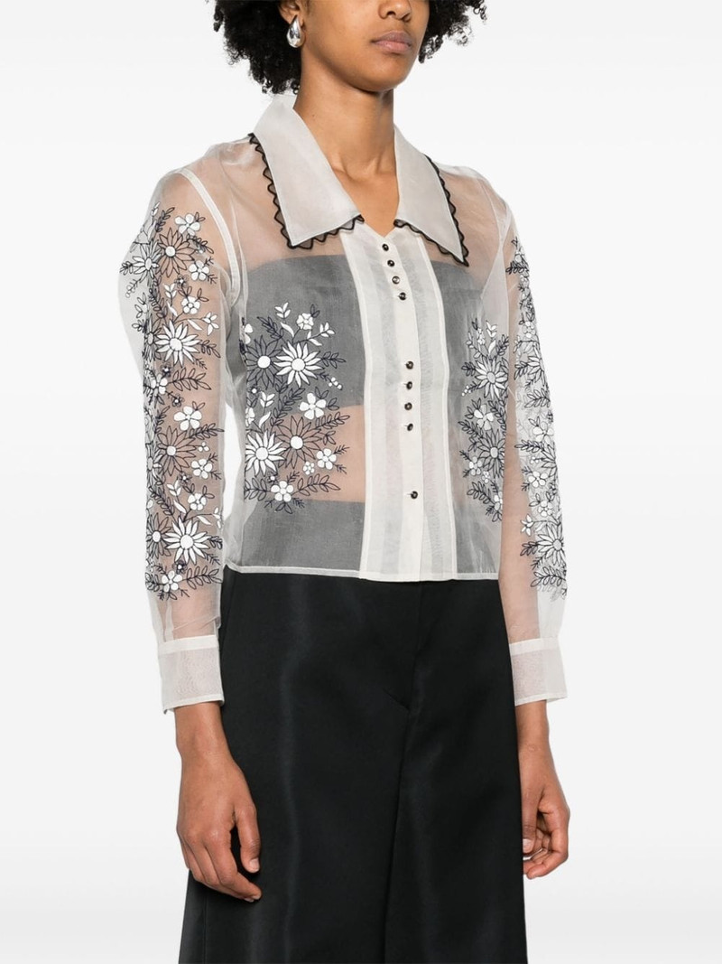 BODE floral-embroidered silk blouse outlook