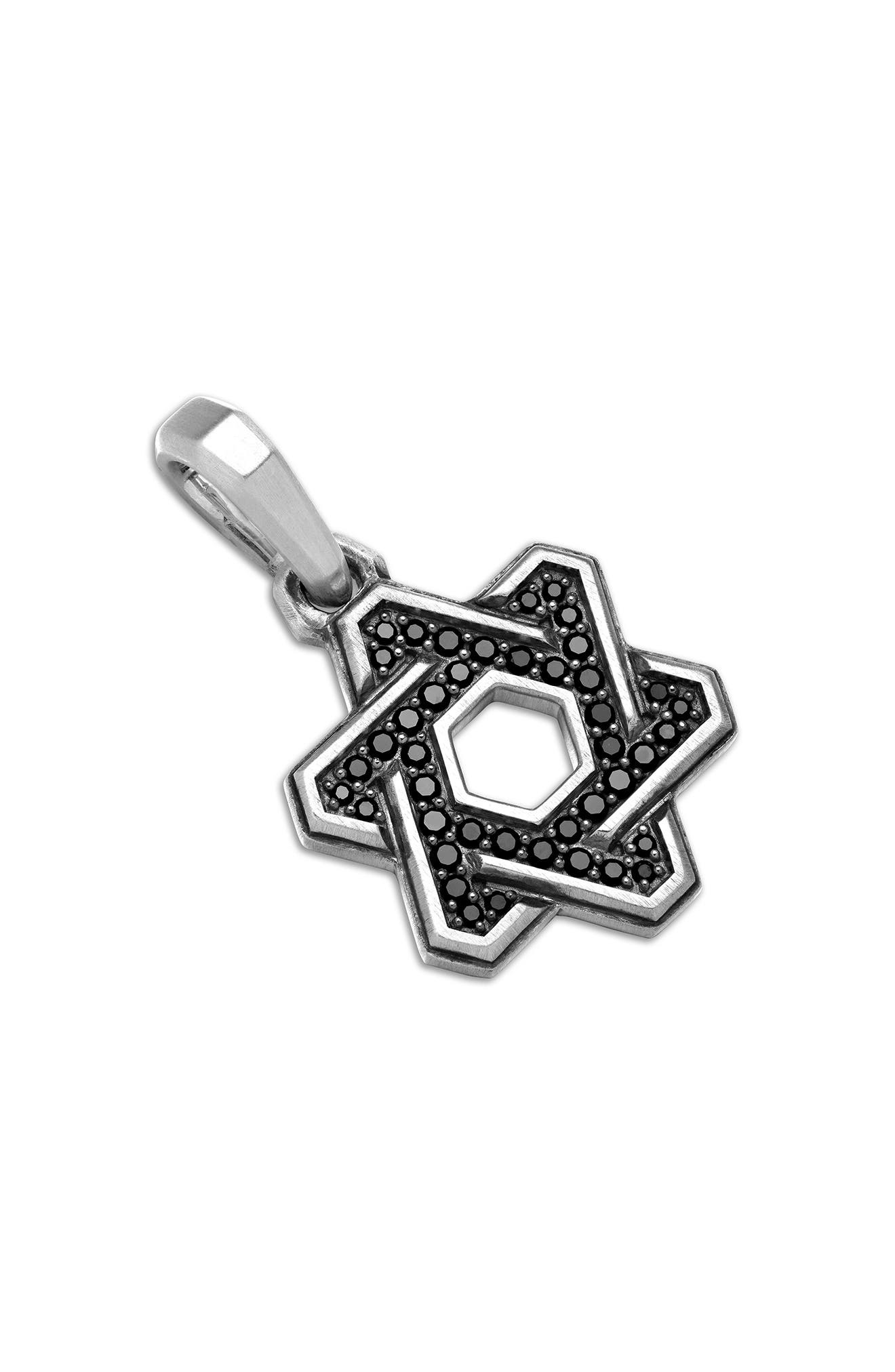 David Yurman Deco Star of David Pendant with Pavé Black Diamonds in Silver/Black Diamond at Nordstro - 4