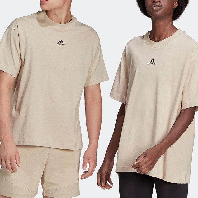 adidas BotanDyed Tee Solid Color Small Label Round Neck Sports Short Sleeve Couple Style Khaki HE306 - 2