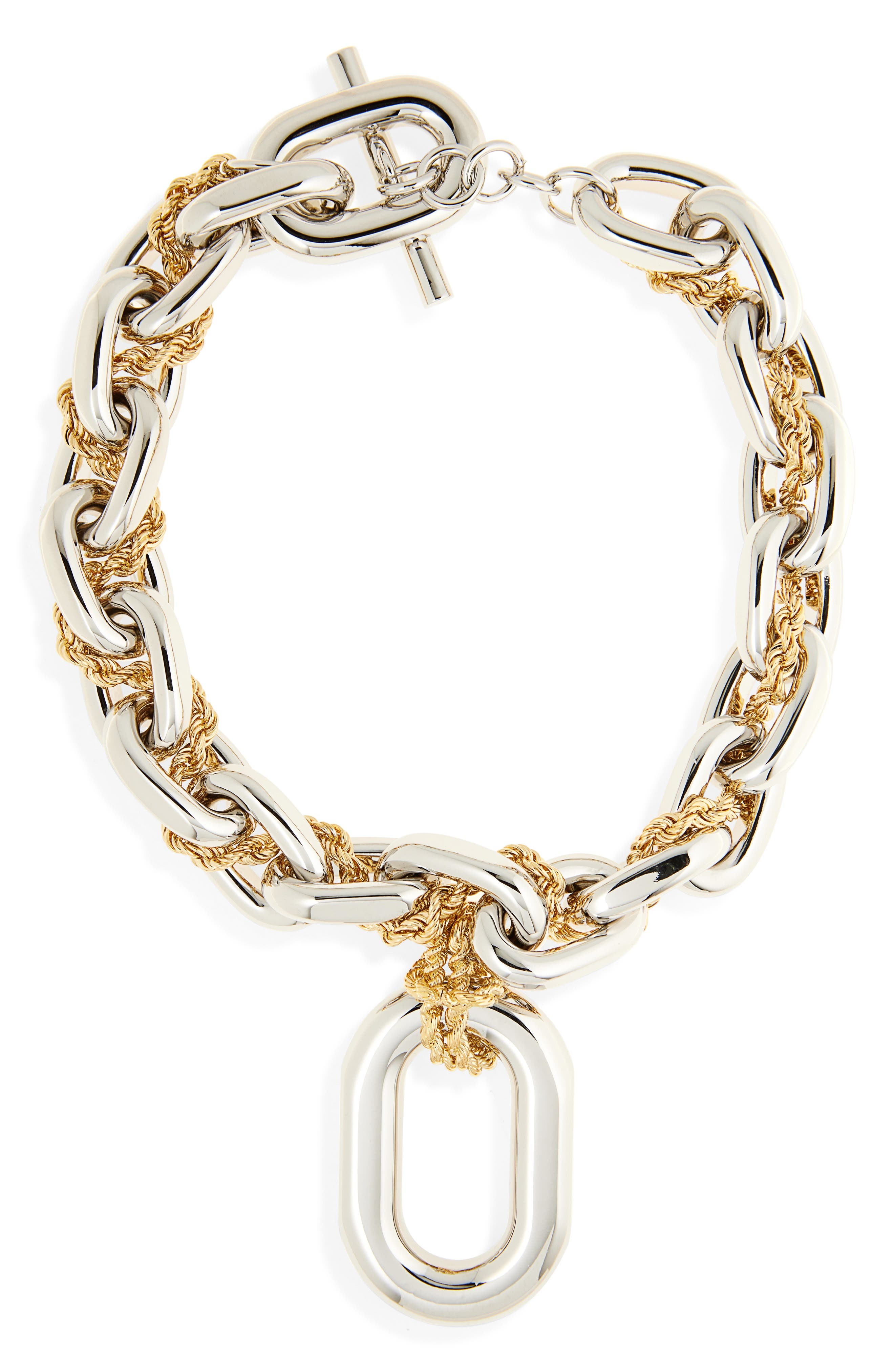 Rabanne XL Link Pendant Necklace in Silver /Gold at Nordstrom - 1