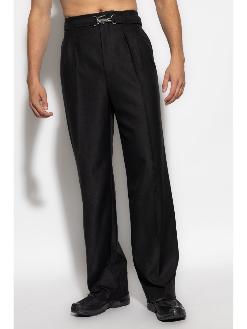 logo-buckle trousers - 3