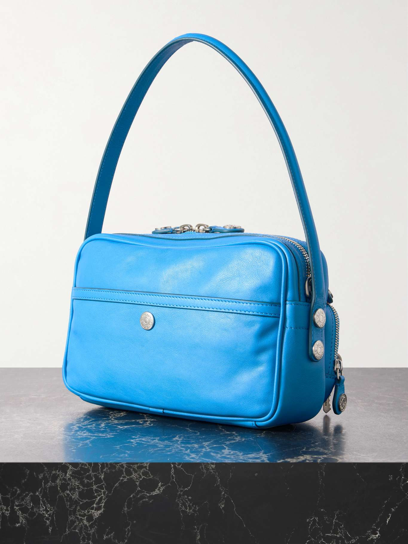 Camero Party small leather shoulder bag Cobalt blue - 3