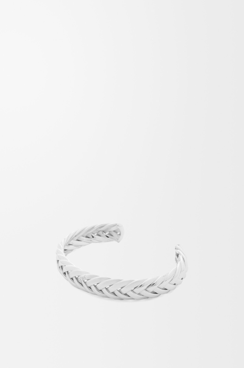 Thin braided cuff in sterling silver 1