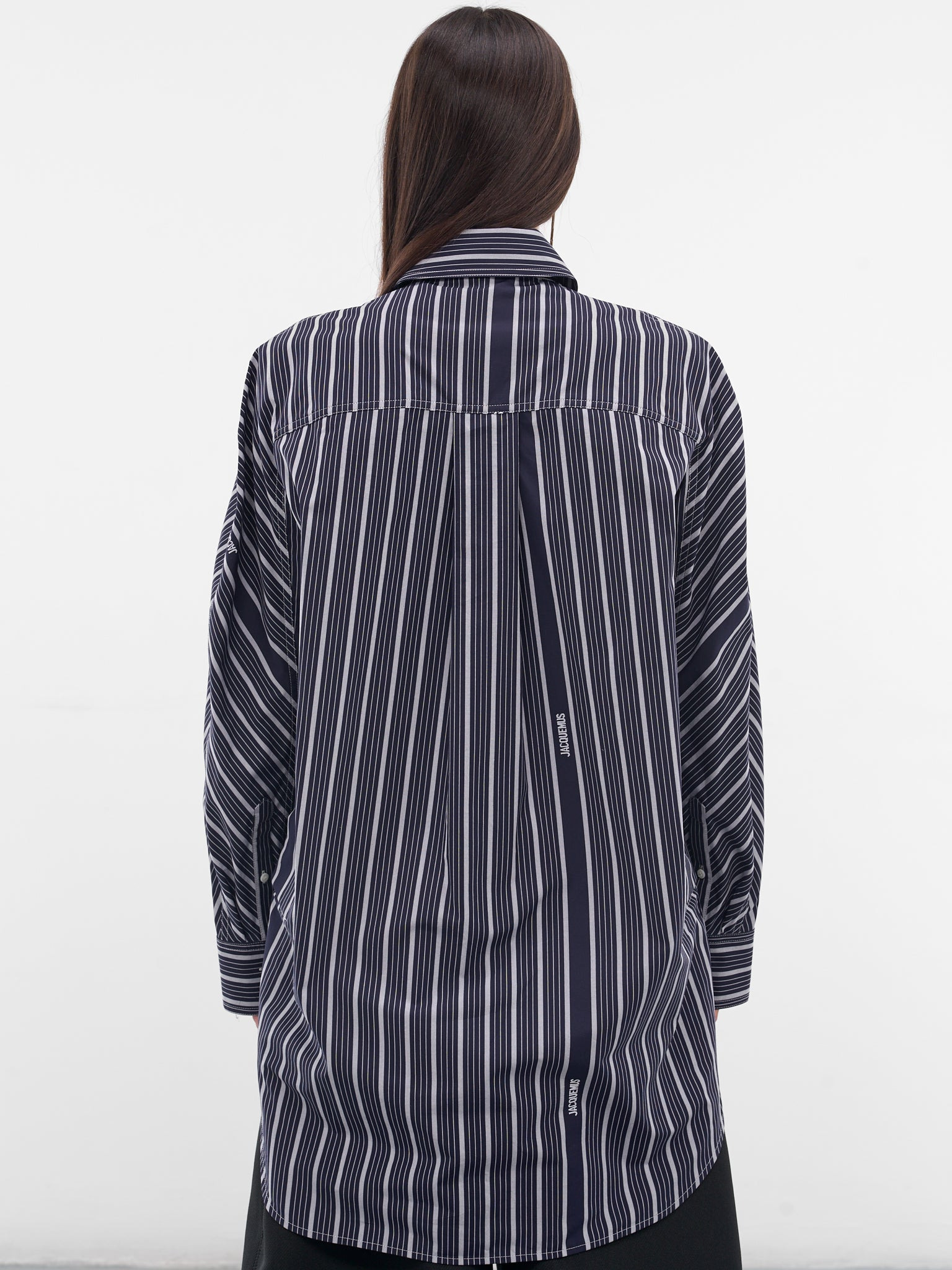 Black Striped Shirt Dress - 3