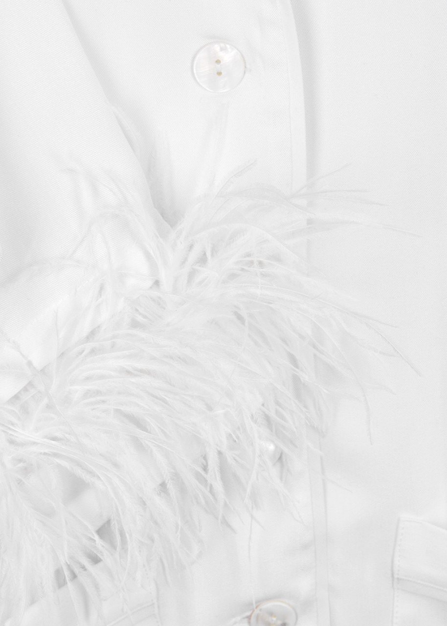 Party white feather-trimmed pyjama set - 5