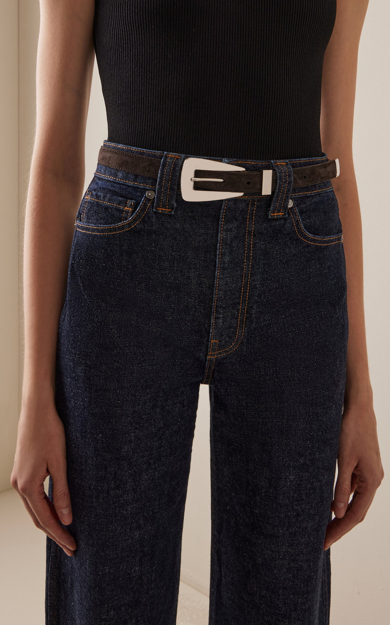 KHAITE Lucca Calfskin Belt brown outlook