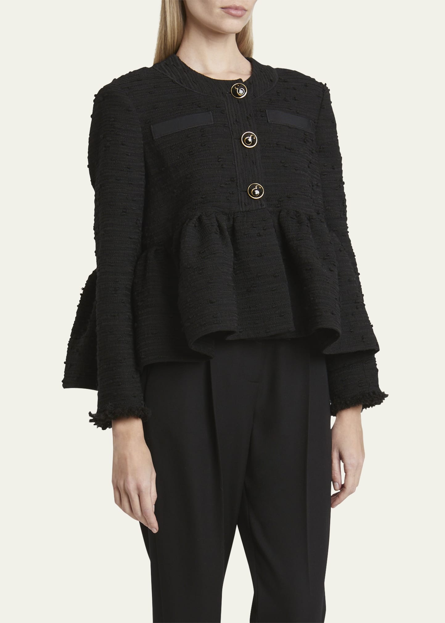 Boxy Cropped Peplum Jacket - 4