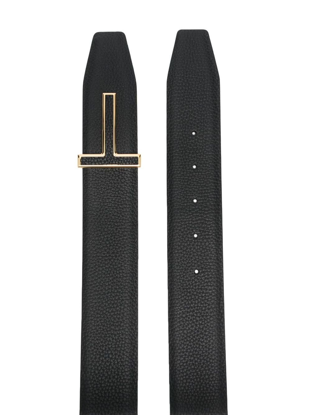 logo-buckle leather belt - 2