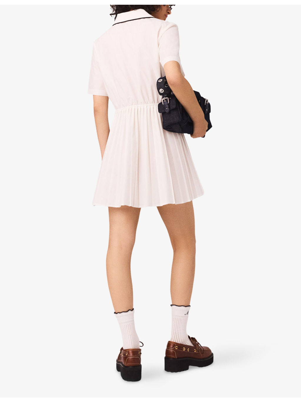 Logo-Embroidered Button-Down Cotton-Poplin Mini Dress - 4