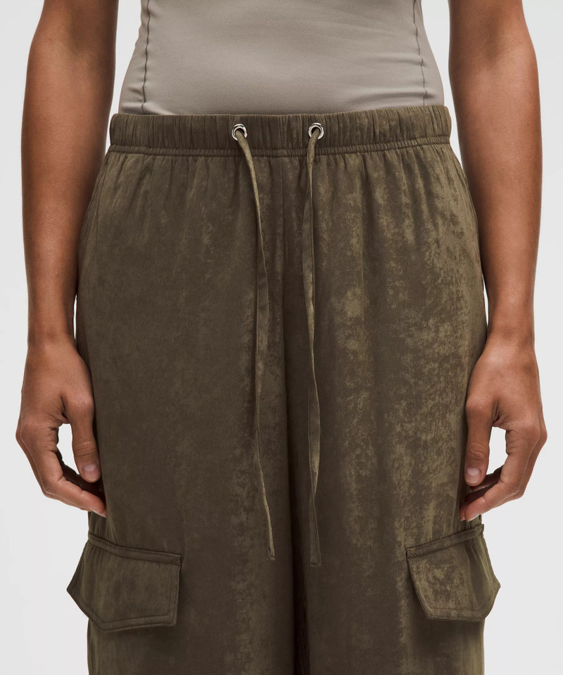 Matte Satin Relaxed-Fit Mid-Rise Cargo Pant 4