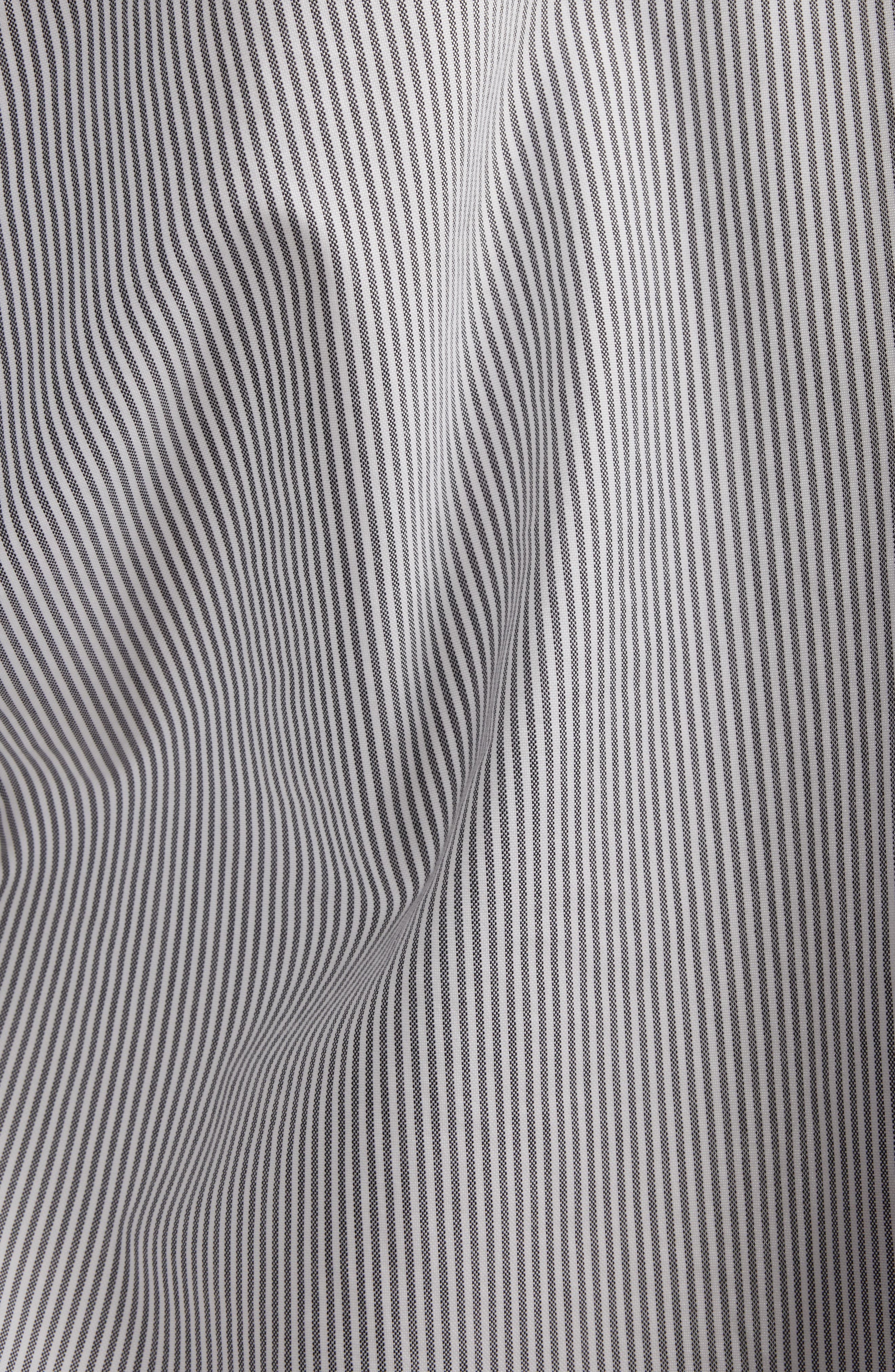 AMI PARIS Ami de Coeur Stripe Cotton Oxford Button-Down Shirt in Black/natural White/039 at Nordstro - 6