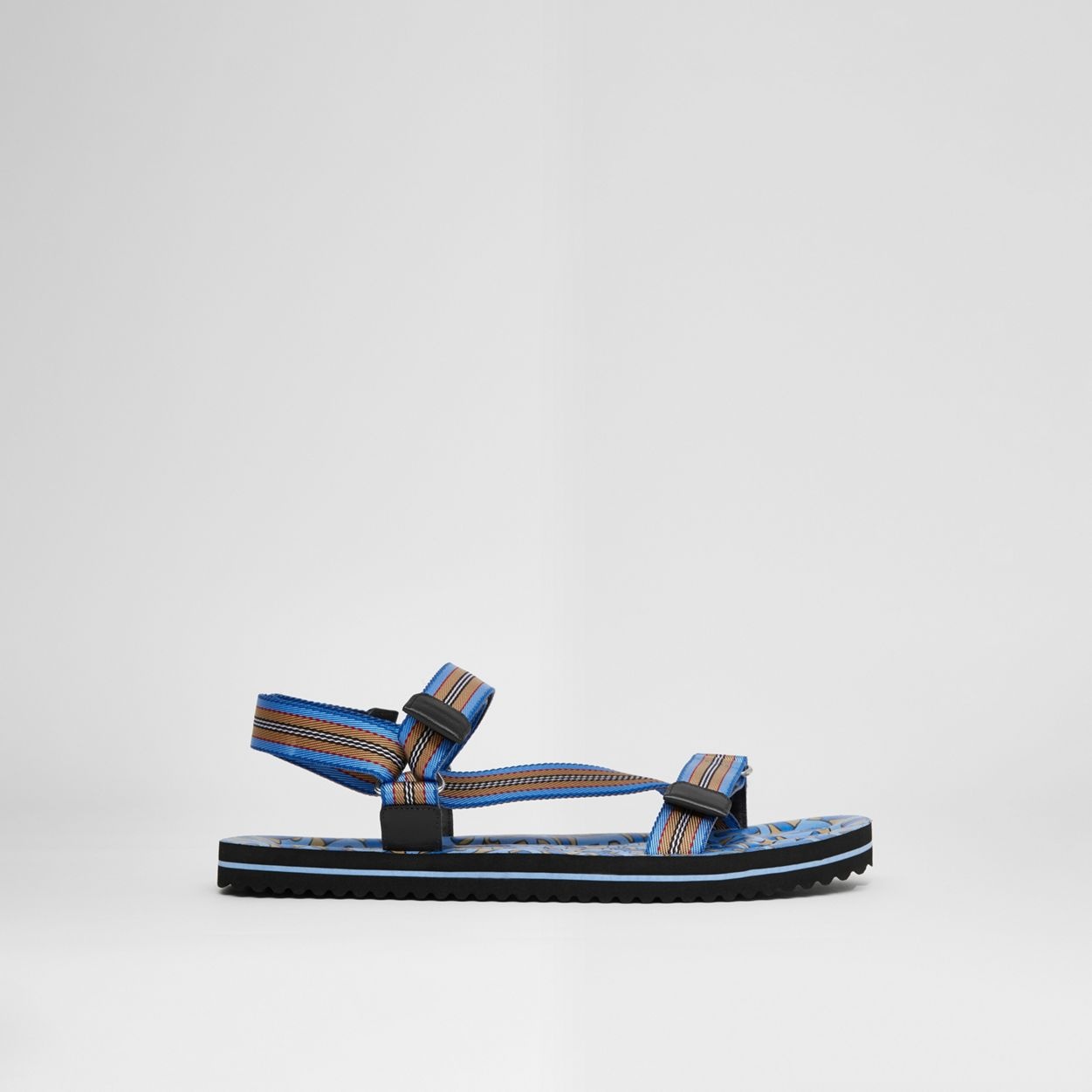 Icon Stripe and Monogram Print Sandals - 1