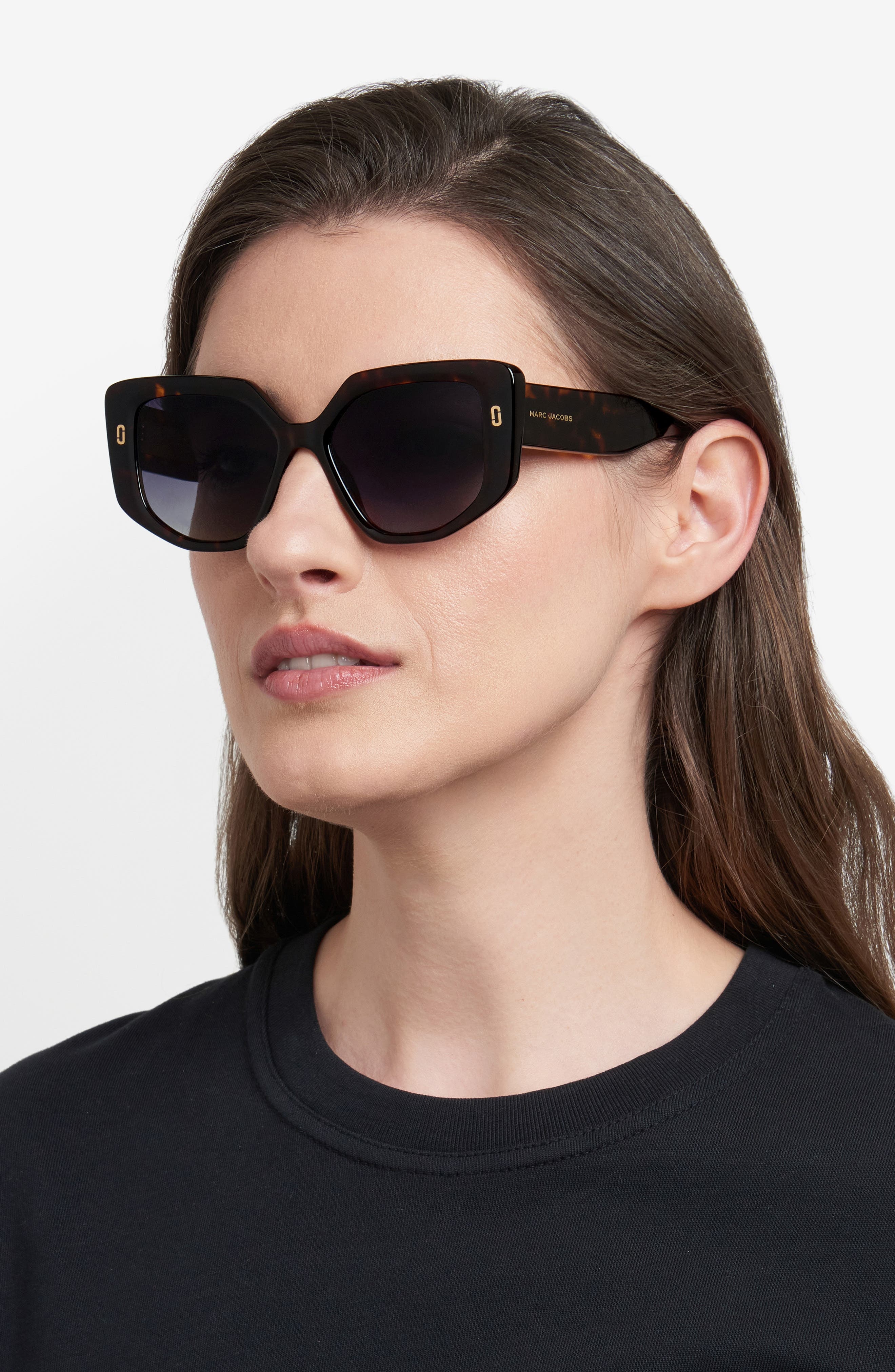Marc Jacobs 52mm Gradient Square Sunglasses in Havana/Dark Grey Sf at Nordstrom - 5