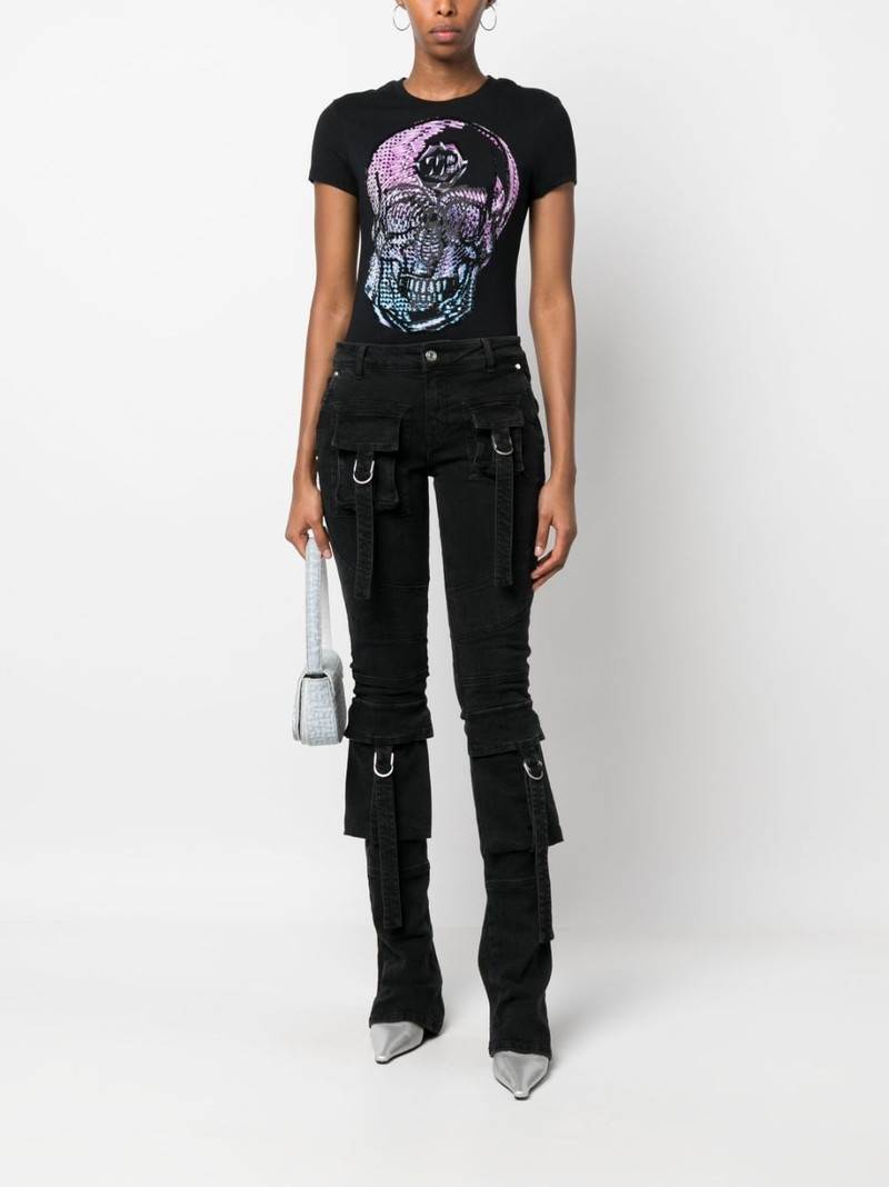 PHILIPP PLEIN crystal-embellished skull T-shirt outlook