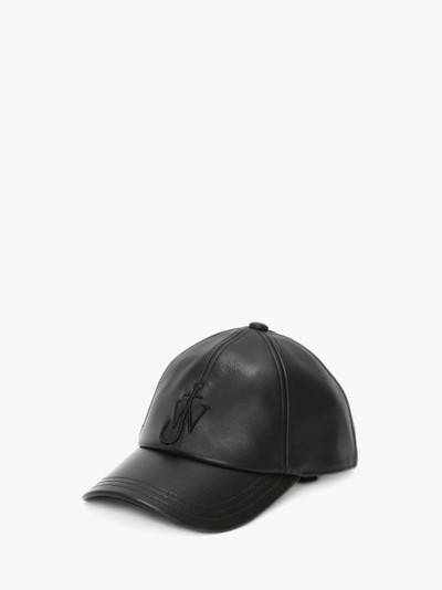 JW Anderson LEATHER BASEBALL CAP WITH ANCHOR LOGO outlook